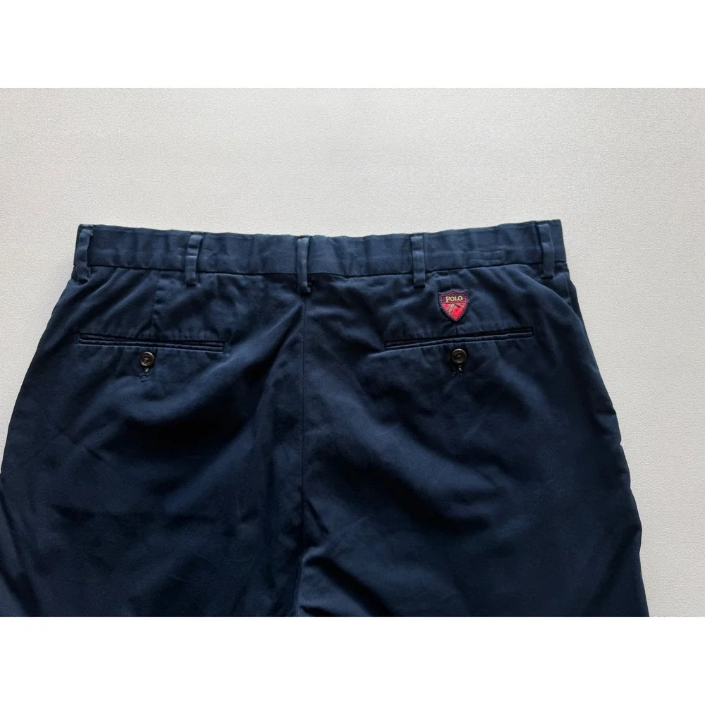Polo Golf Ralph Lauren Navy Shorts Men's Size 36 Flat Front Classic Chino Cotton